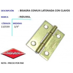 Bisagra Comun Latonada Con Clavos Ferreteria CASAV-110599 