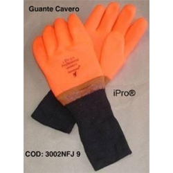 Guante Cavero color naranja de 14 acabado adher
