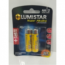 Batería Super Alkalina AA Blister 2 unidades 1.5 V Lumistar