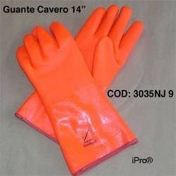 Guante Cavero color naranja de 14 acabado adher Ferreteria